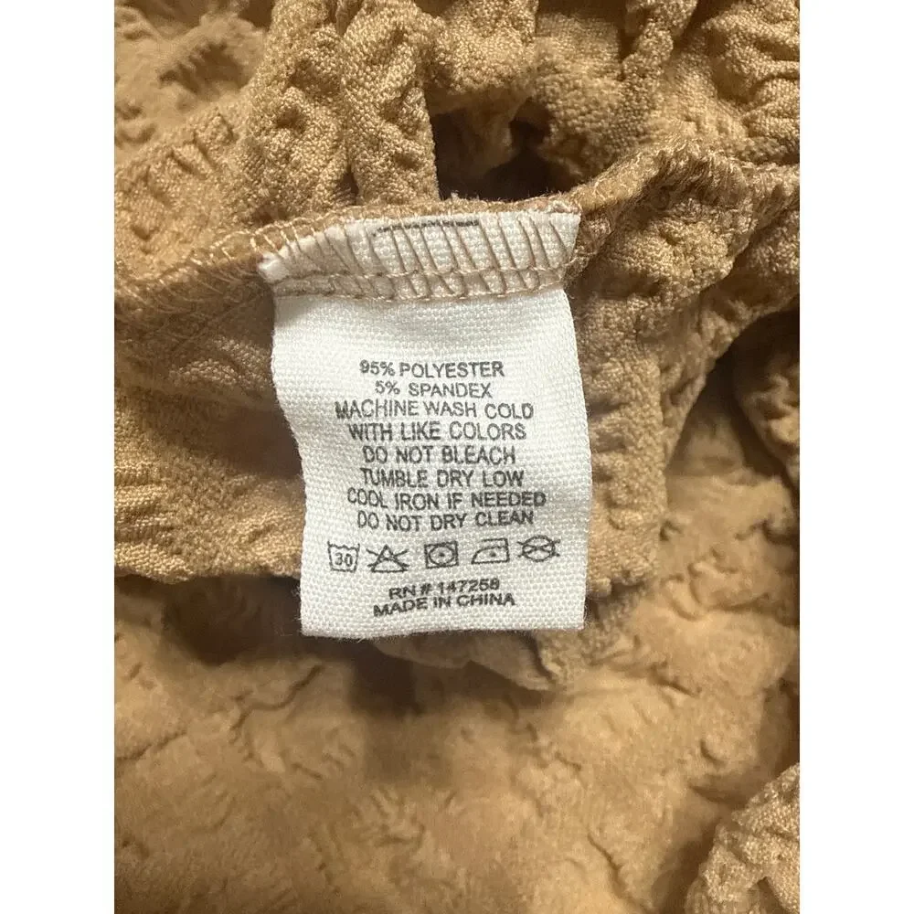 Simply Southern NWT Bubble Ruffle Mini Dress Size Large Brown Flowy Boho - Picture 8 of 11